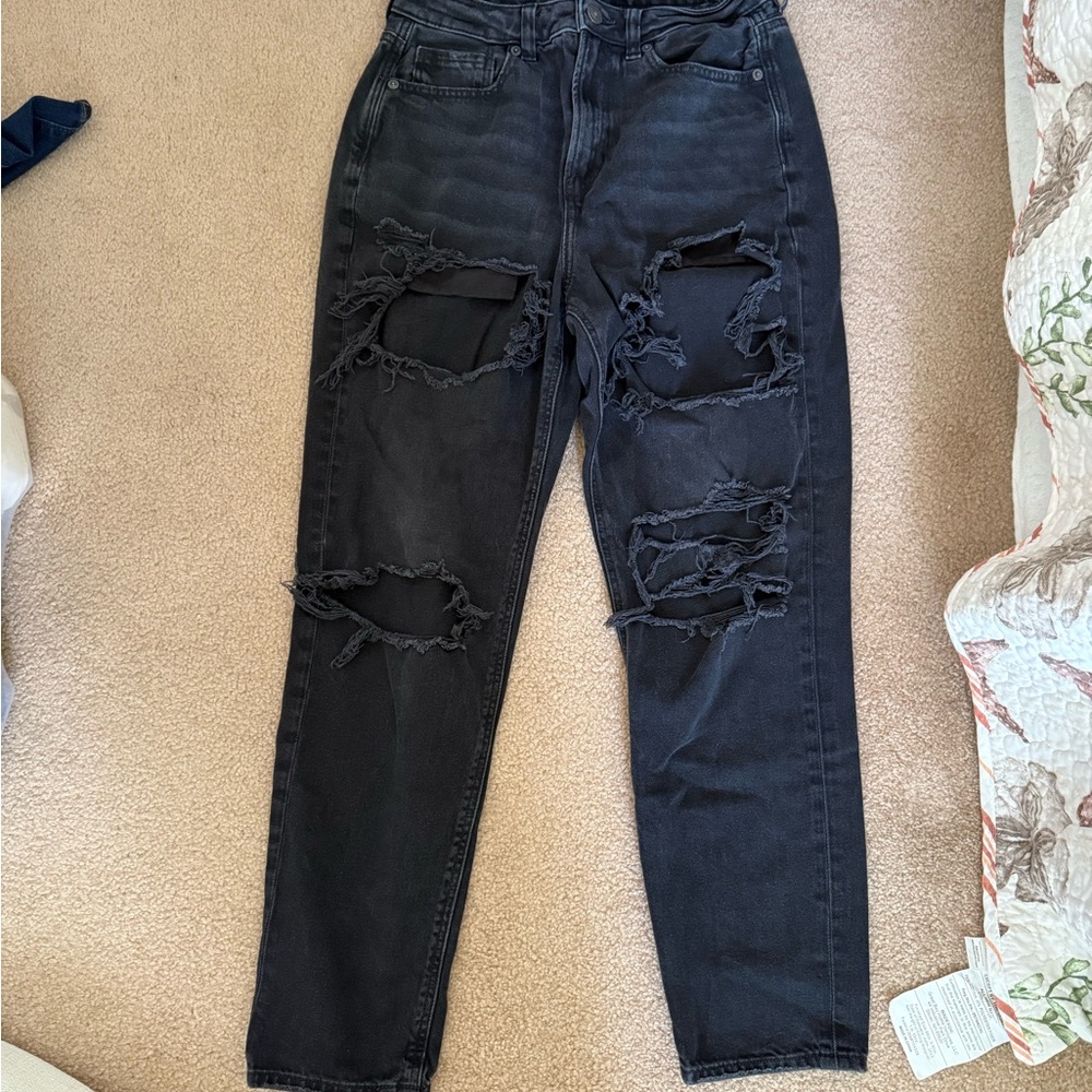 American Eagle Outfitters Black Skinny Jeans Distressed